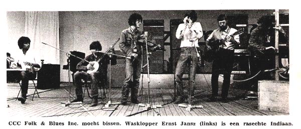 1968, 24 augustus, Jazz Bilzen, België. Dit stond bij een in een krant gepubliceerde foto.